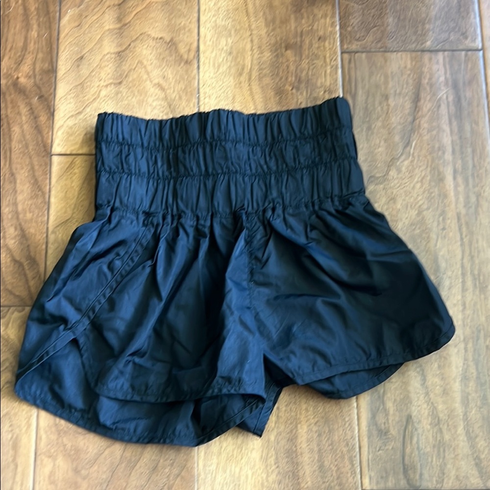Free People Movement High Waist Black Shorts with Elastic Waistband